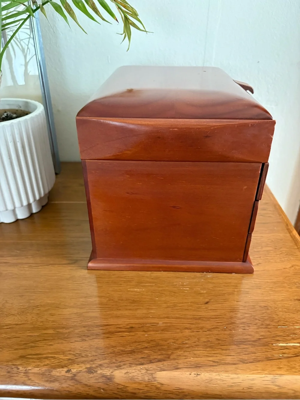 Vintage 4 Drawer Wood Jewelry Box VGUC MCM